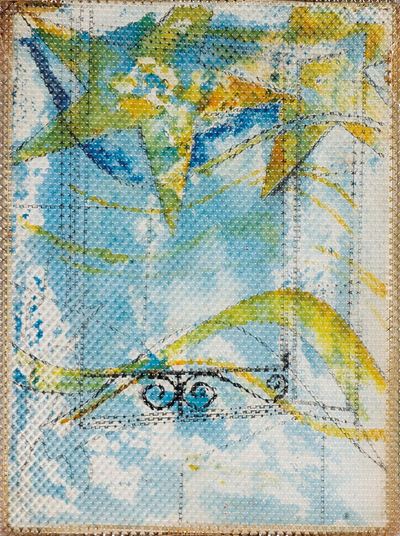 Particolare del viaggio (1965), tecnica mista su tela e perspex