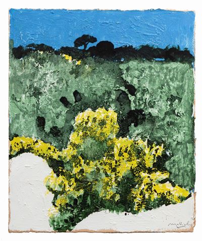 Paesaggio, tempera su carta