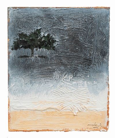 Senza titolo (alberi e covoni), tecnica mista su carta