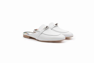Ciabattine OZ, Pelle bianca con fodera Brides de Gala