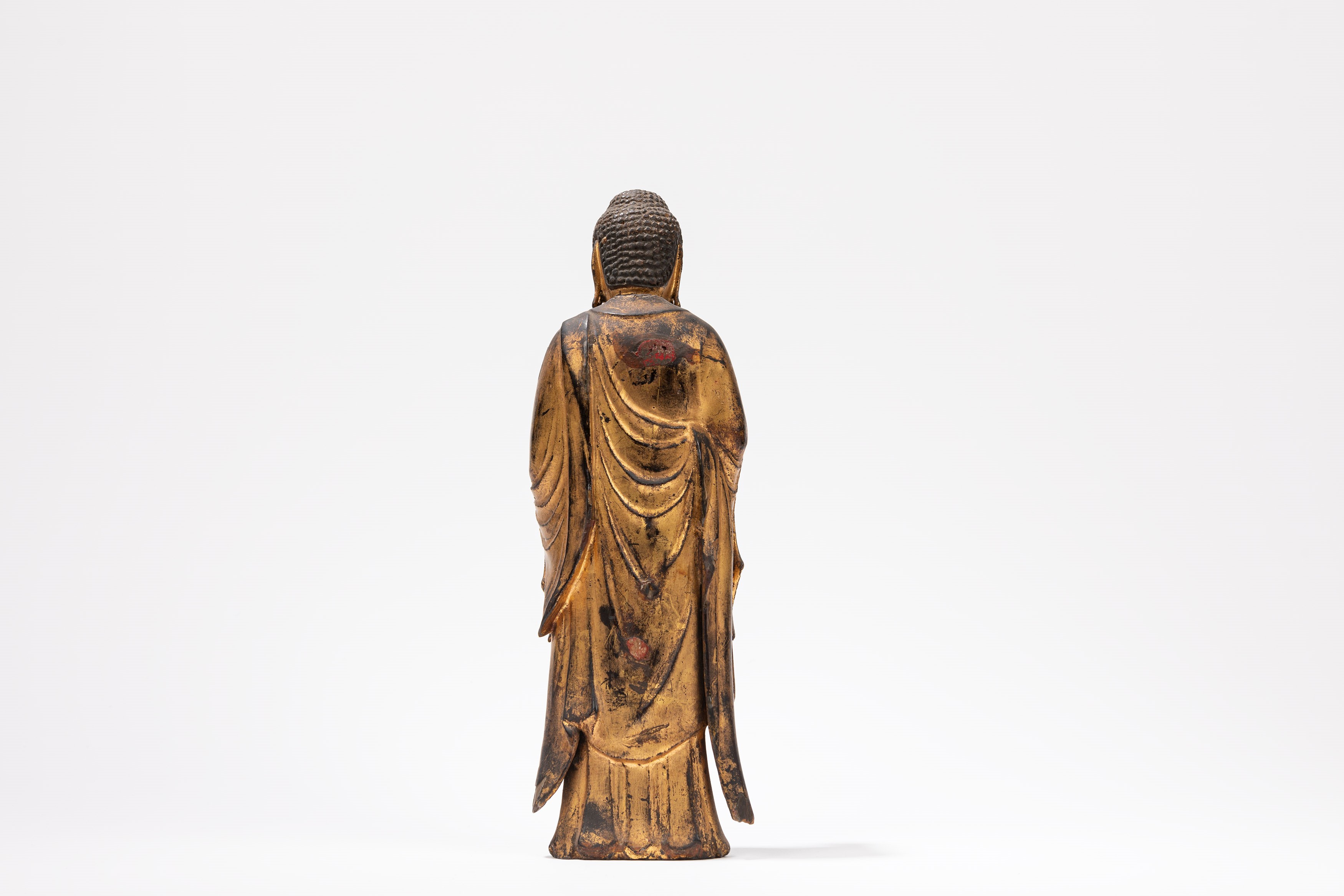 Scultura in legno dorato raffigurante Amithaba Buddha, Giappone, XIX secolo