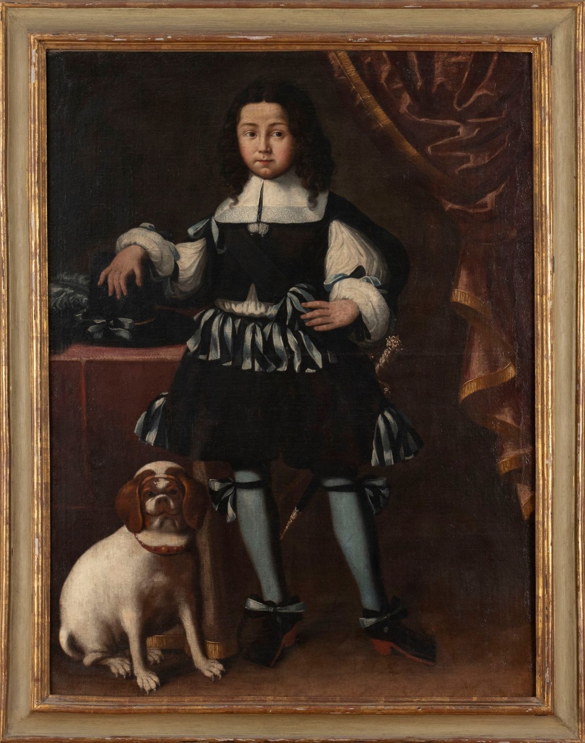 Scuola Emiliana, Secolo XVII - Autore ignoto, Ritratto di giovinetto della casa Farnese con il su...