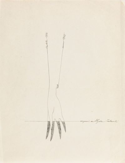 Calligramma, inchiostro su carta, 1952-1953