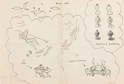 Vignette, inchiostro nero su carta, 1960 ca.