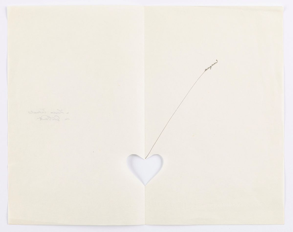 Gio Ponti - Biglietto con dedicato a Lidia Tabacchi