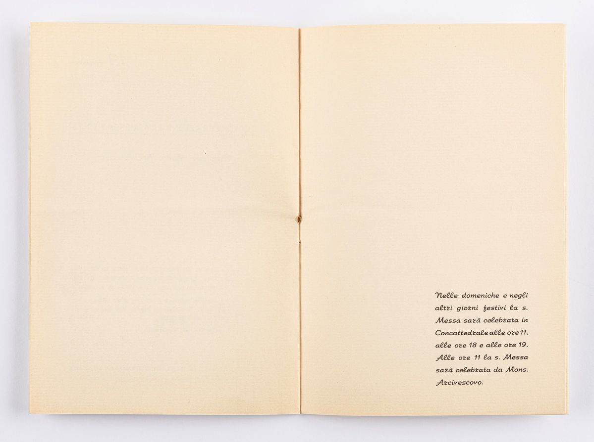 Gio Ponti - Invito all'inaugurazione della Concattedrale di Taranto, 1970
