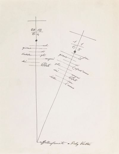 Calligramma, inchiostro nero su carta, 1964