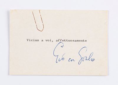 Biglietto, 1960 ca., firmato