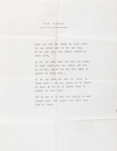 Poesia inedita in inglese, dattiloscritto su carta velina