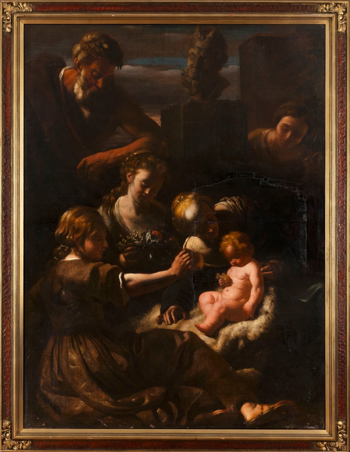 Scuola Genovese, Secolo XVII - Scuola genovese, Infanzia di Bacco, olio su tela