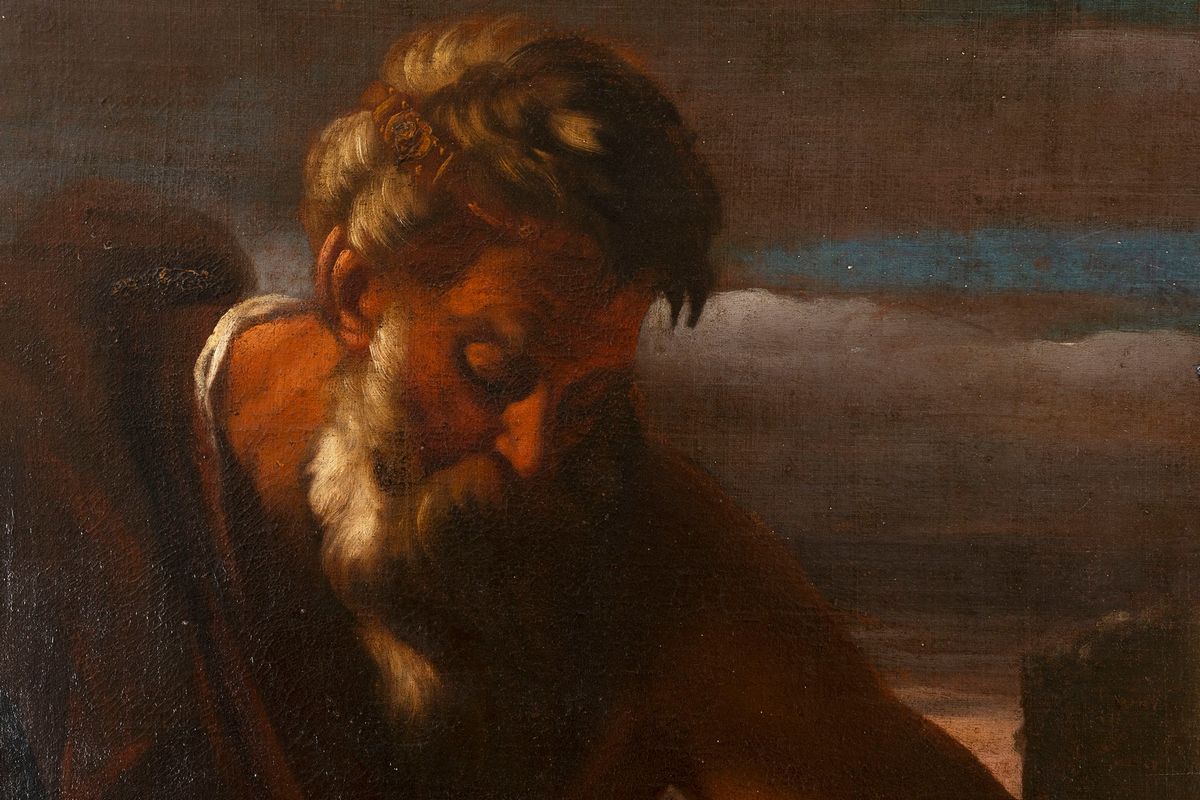Scuola Genovese, Secolo XVII - Scuola genovese, Infanzia di Bacco, olio su tela