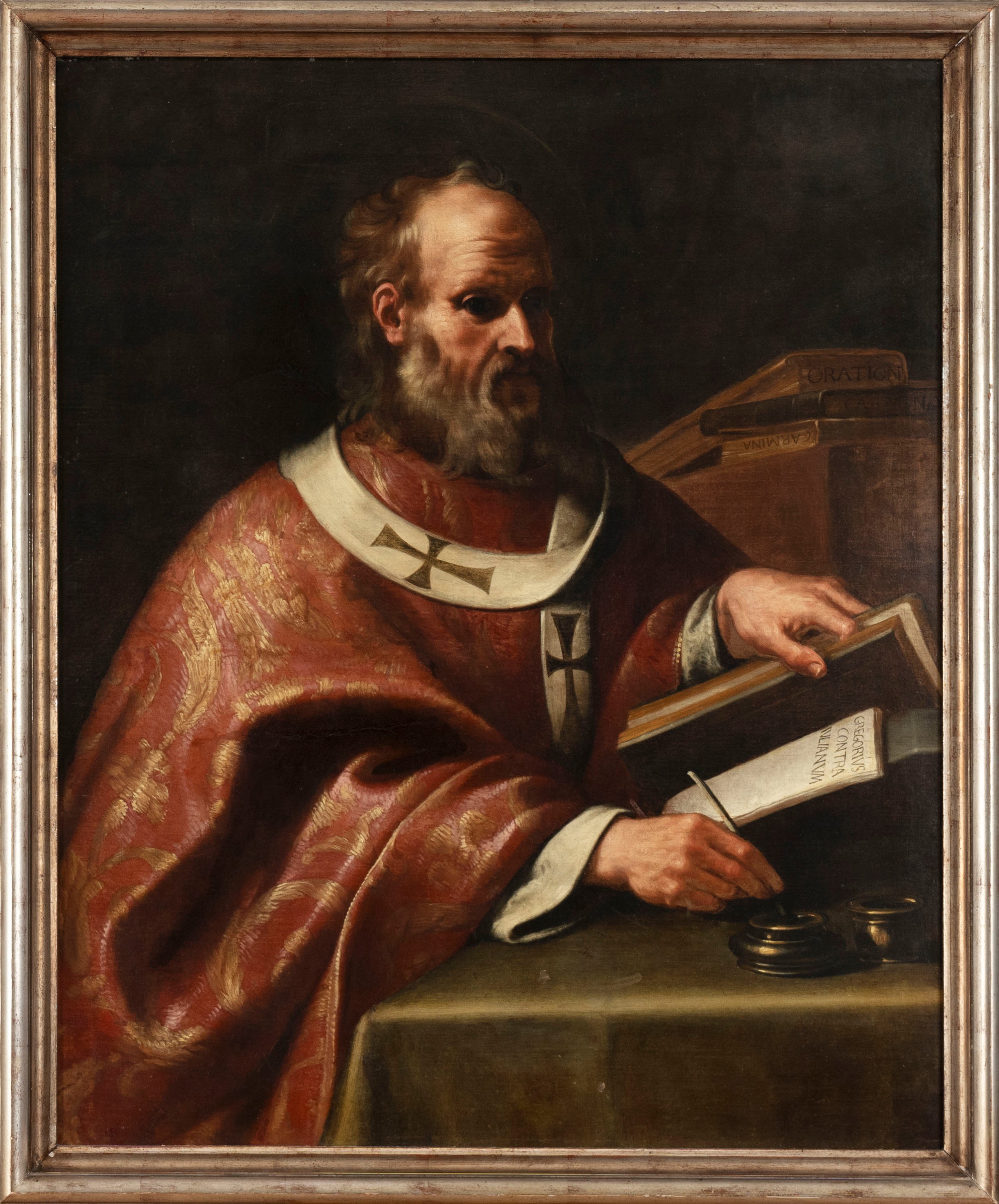 Scuola Romana, Secolo XVII - Autore non identificato, San Gregorio, olio su tela
