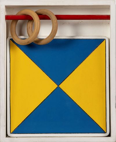 Gli anelli, tecnica mista e collage su legno