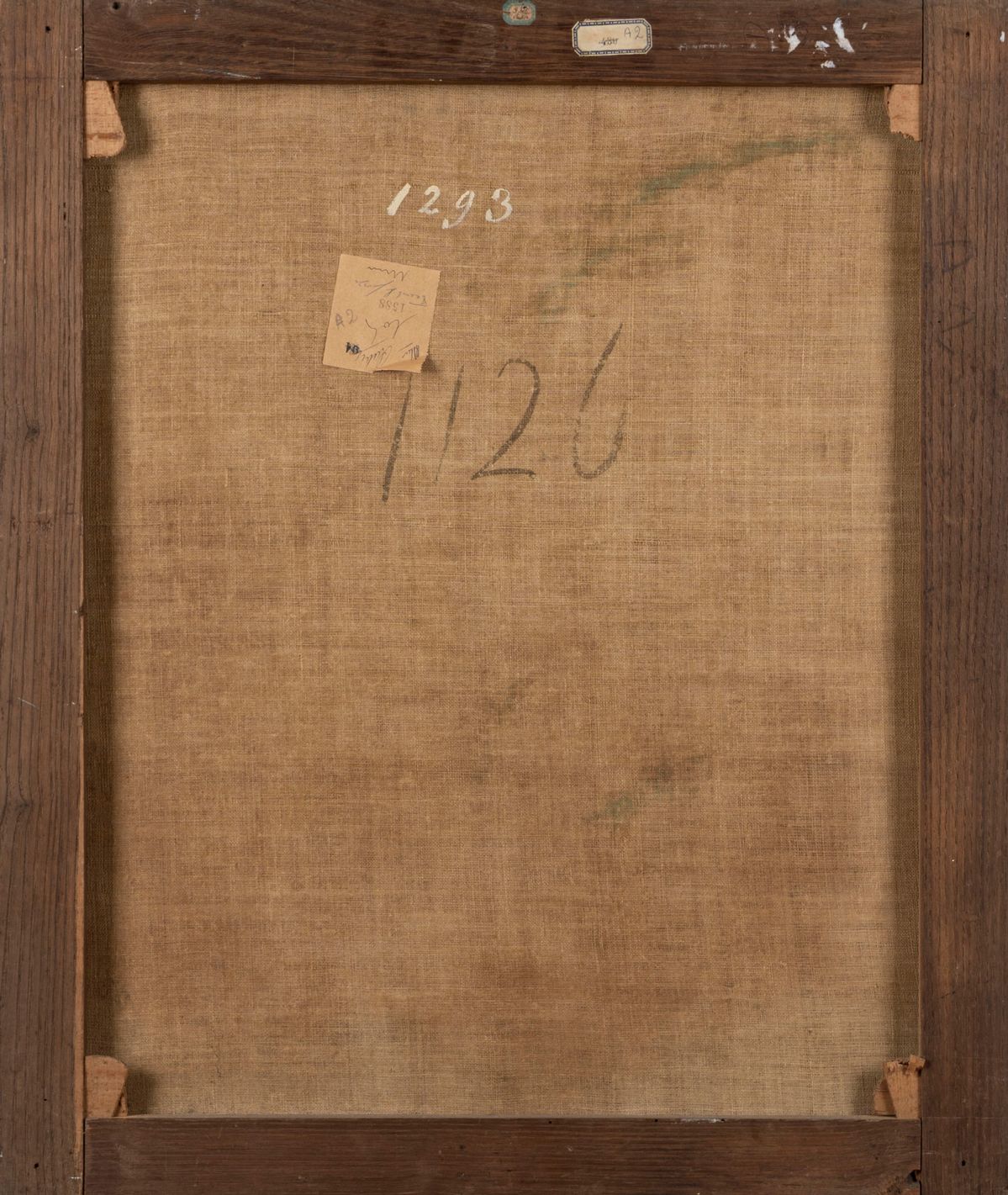 Scuola Romana, Secolo XVII - Paesaggio boschivo con viandante, olio su tela
