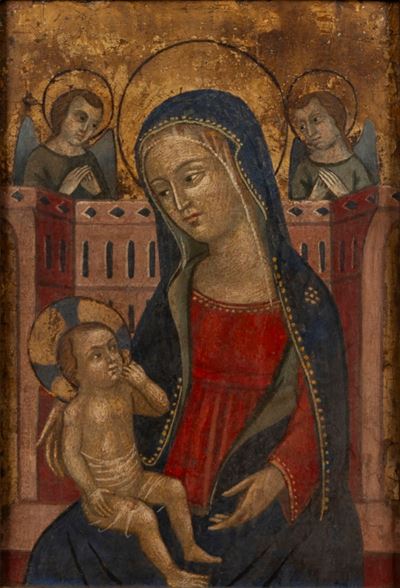 Autore Ignoto, Madonna con Bambino e Angeli, tempera su tavola