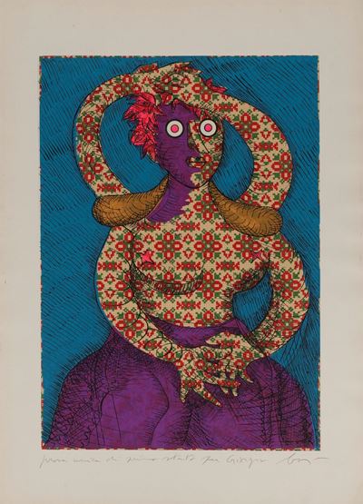 Caroline di Brunswick, Regina di Gran Bretagna e d'Irlanda - Serigrafia a colori, prova unica di ...