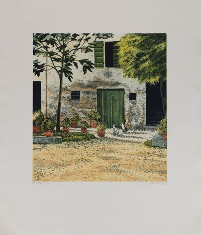 Al sole, acquaforte acquatinta a colori (P.A.), 1982