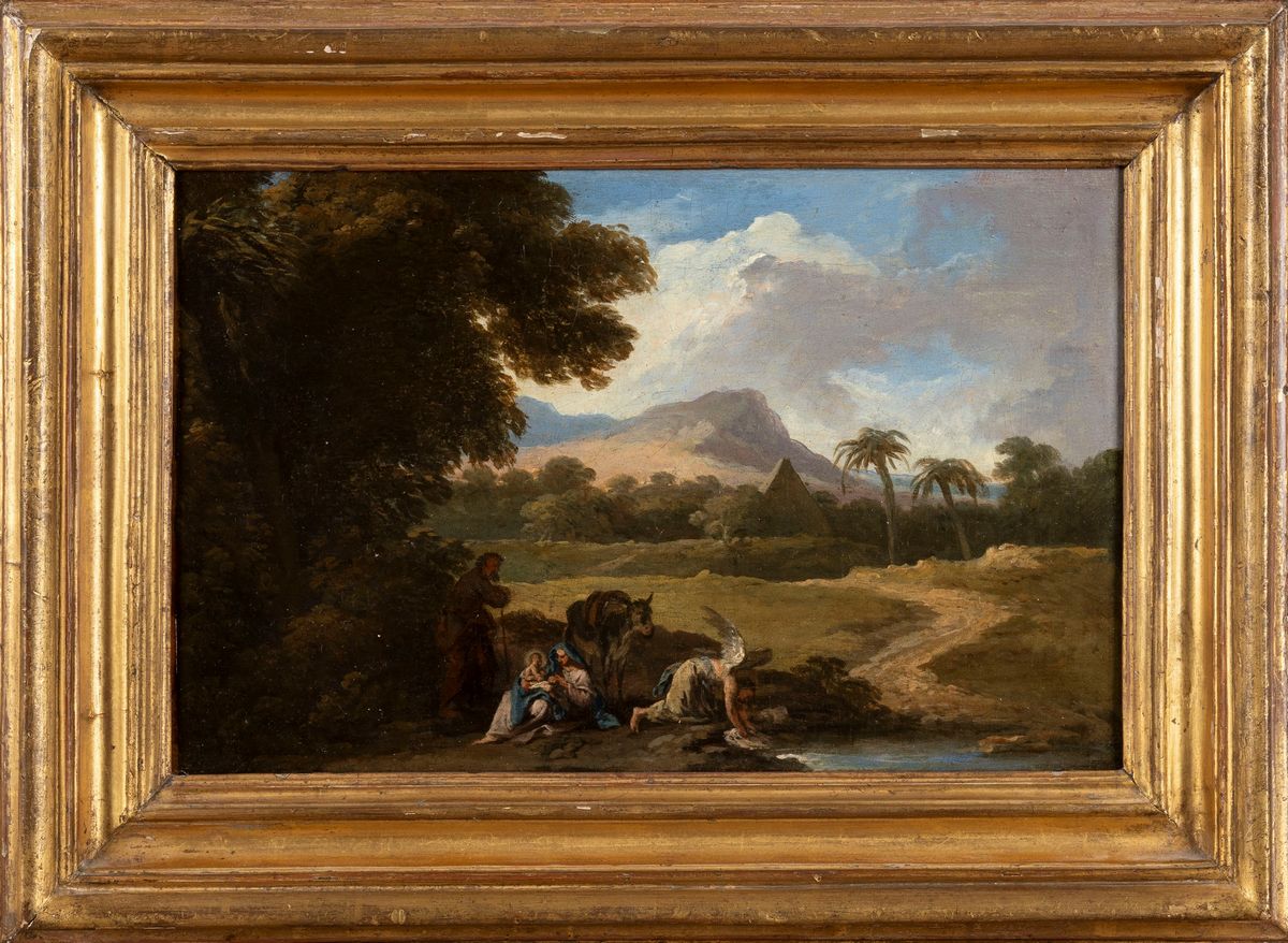 Andrea Locatelli - Riposo durante la fuga in Egitto, olio su tela