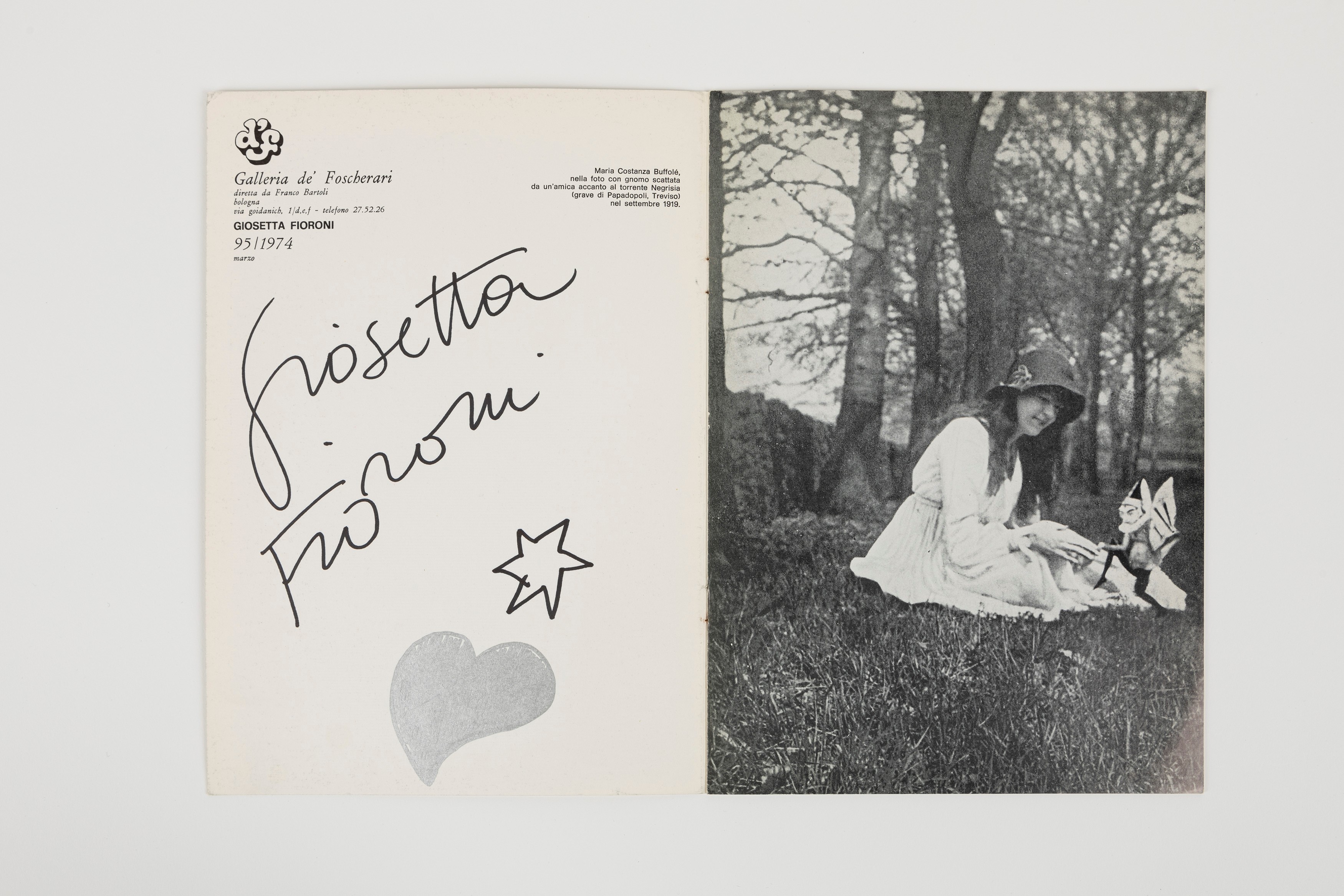 Giosetta Fioroni (rif.) - Catalogo della mostra (Bologna, Galleria dé Foscherari, 1974)