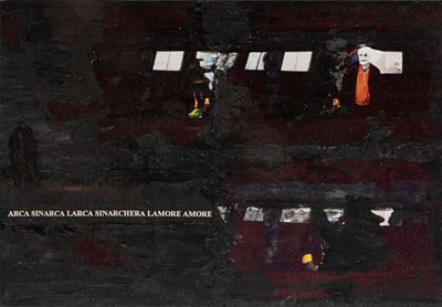 Senza titolo - tecnica mista e collage su cartone