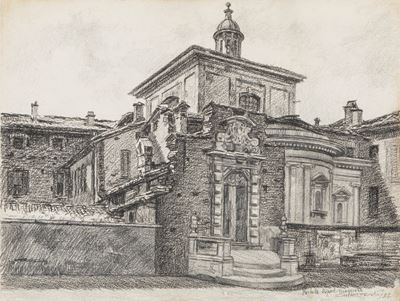 Portale dell'Ospedale Maggiore, carboncino su carta, 1937