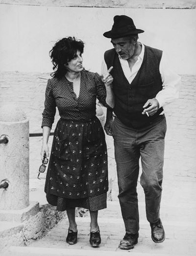 Anthony Queen e Anna Magnani, Stampa vintage alla gelatina ai sali d'argento, 1969
