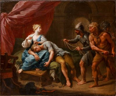 Sansone e Dalila, olio su tela