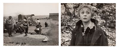Anthony Quinn, Giulietta Masina e Richard Basehart in 'La Strada', due stampe vintage alla gelati...