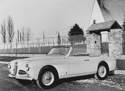 Alfa Romeo 1900, Cabriolet Pinin Farina, stampa vintage alla gelatina ai sali d'argento