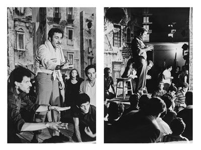 Domenico Modugno e Ciccio Ingrassia - Due stampe vintage alla gelatina ai sali d'argento