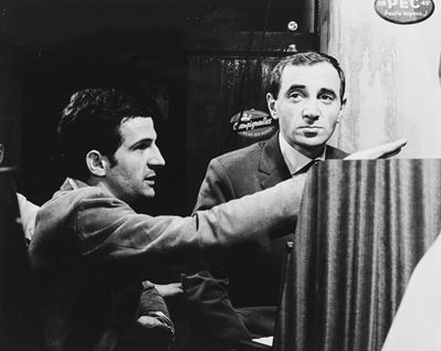 Charles Aznavour con François Truffaut, stampa vintage alla gelatina ai sali d'argento