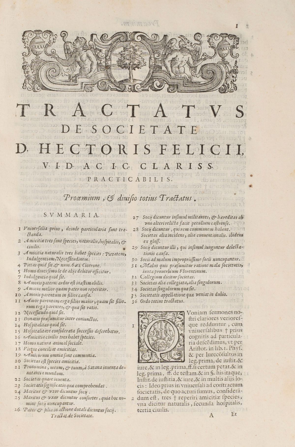 Tractatus De Societate Ab Angelo Felicio Iuriconsulto Auctoris Filio