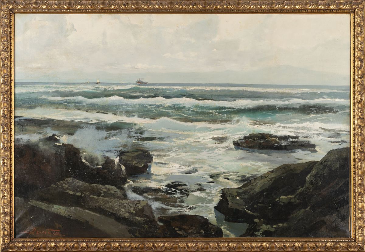Ezelino Briante - Mare d’inverno, olio su tela