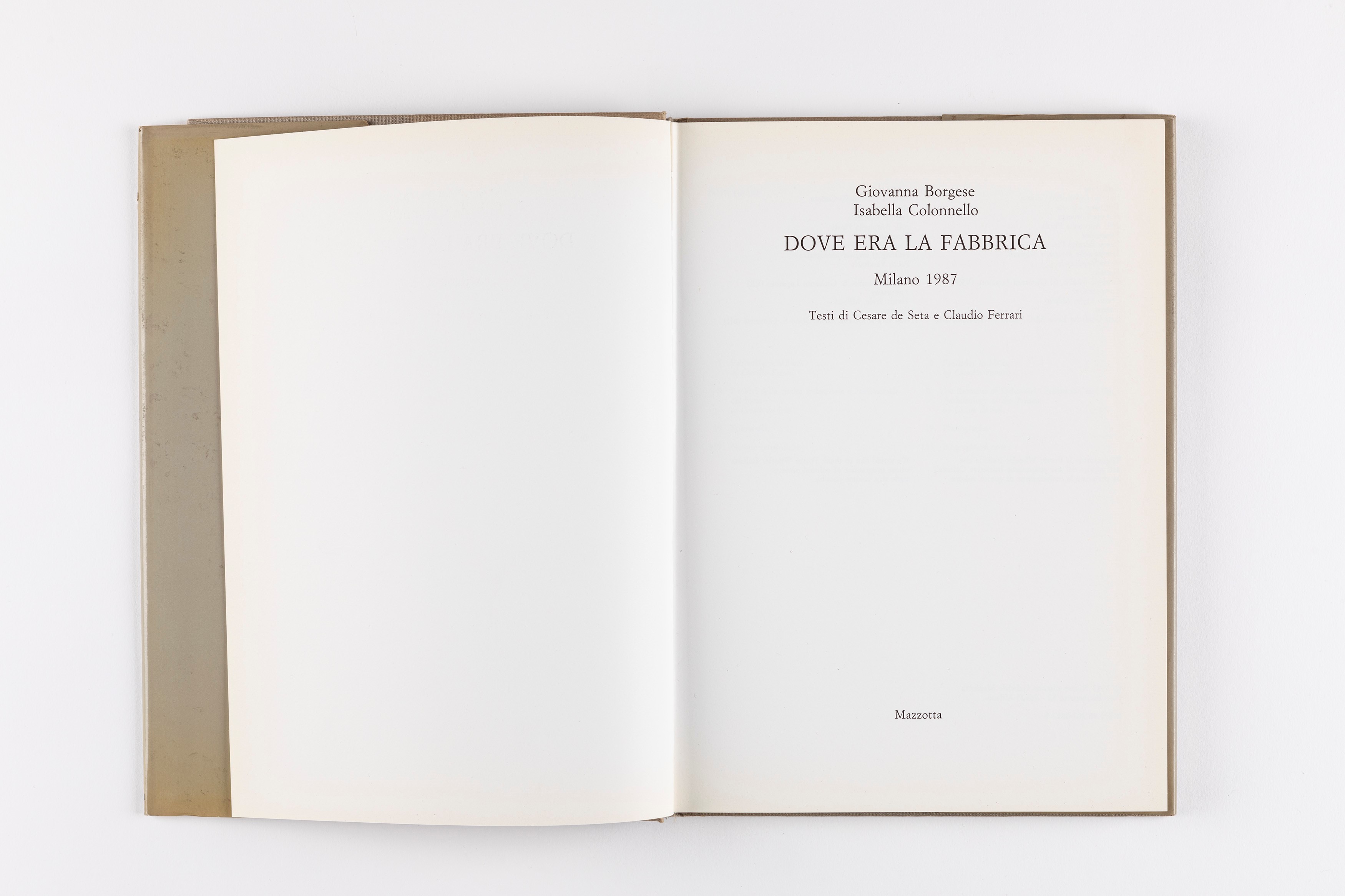 Giovanna Borgese - Dove era la Fabbrica, Milano - Volume edito da MazzottaFotografia