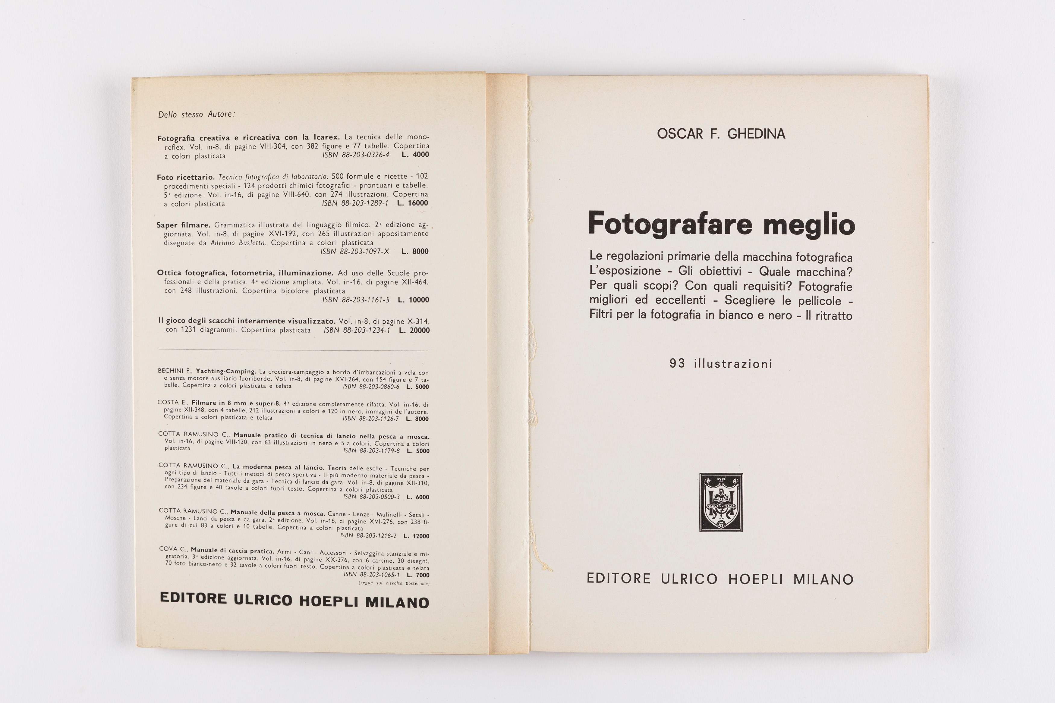Oscar F. Ghedina - Fotografare meglio - Volume edito da Hoepli