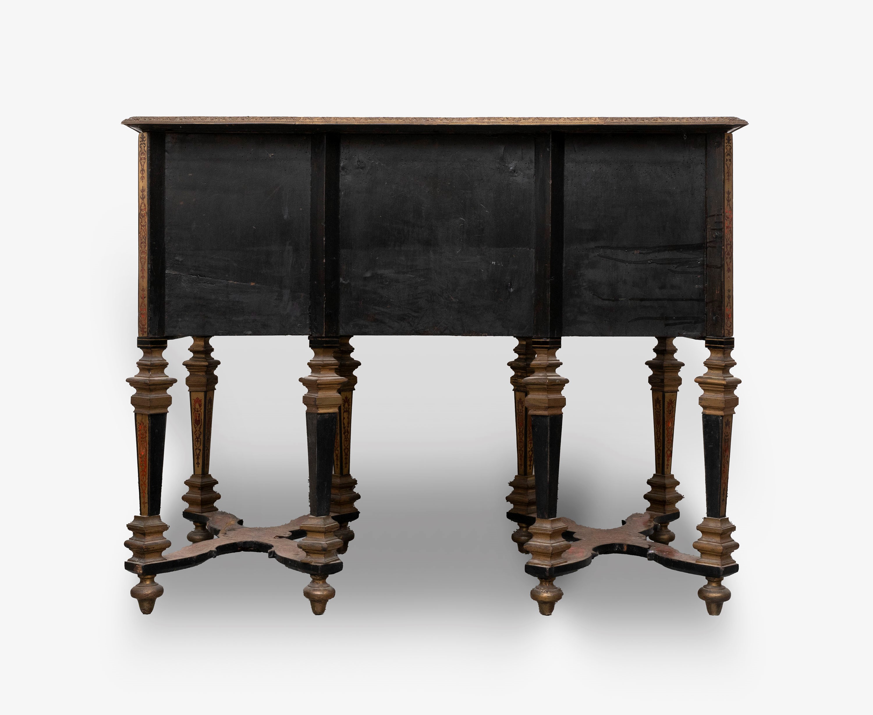 ☼ Importante Scrivania Mazzarino Boulle da Muro, Finemente Intarsiata in Ottone e Tartaruga, Fine...