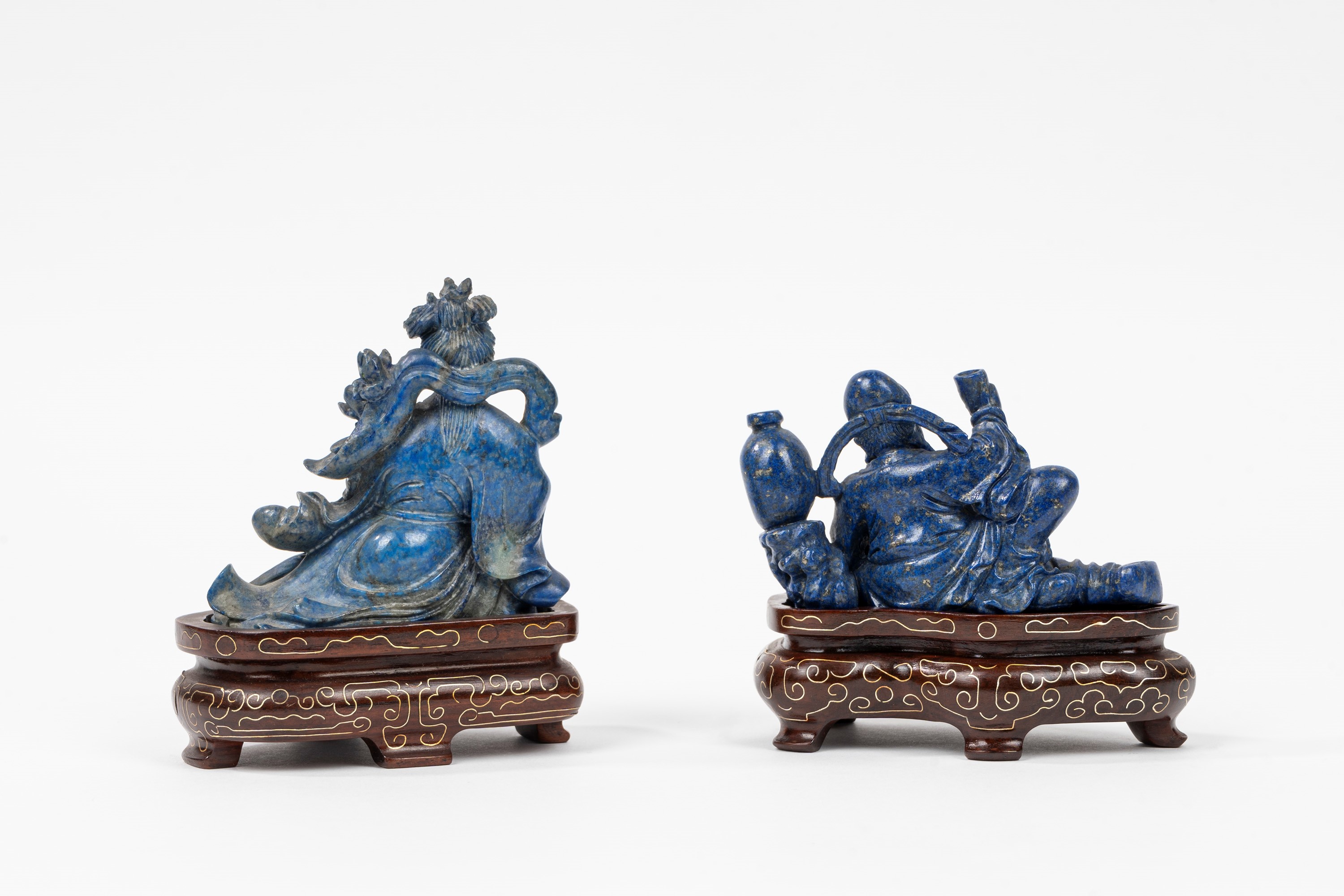 Coppia di Sculturine in Lapislazzuli, Cina Secolo XX