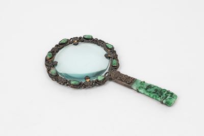 Lente in Argento, Giada e Pietre Dure, Cina Secolo XX