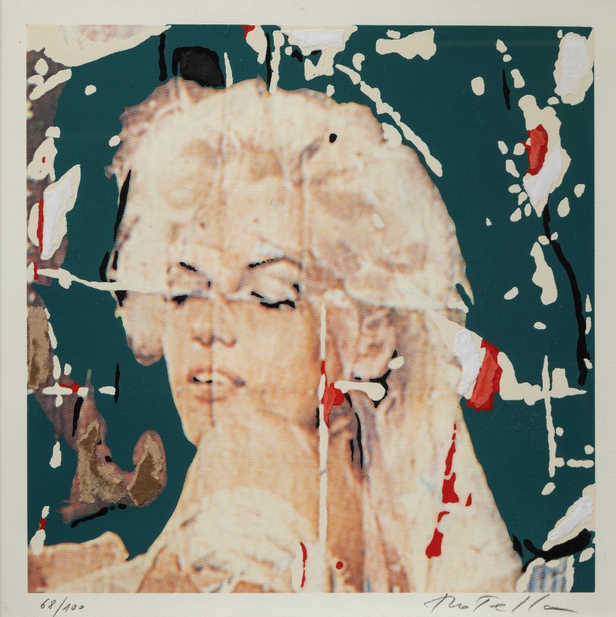 Mimmo Rotella - Marilyn, i volti - 10 serigrafie a colori e collage, edizione 68/100