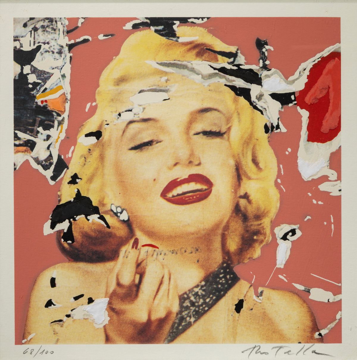 Mimmo Rotella - Marilyn, i volti - 10 serigrafie a colori e collage, edizione 68/100