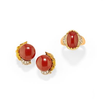 Demi Parure con Coralli