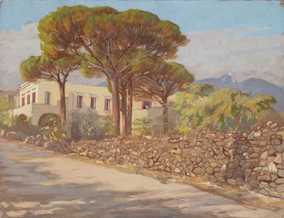 Ischia - tempera su cartone, 1929