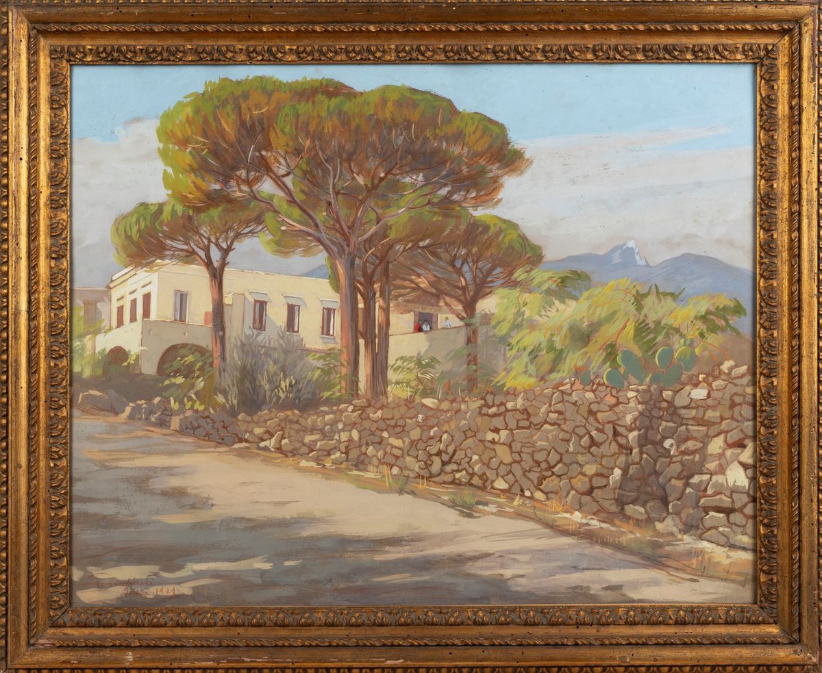 Pietro D'achiardi - Ischia - tempera su cartone, 1929