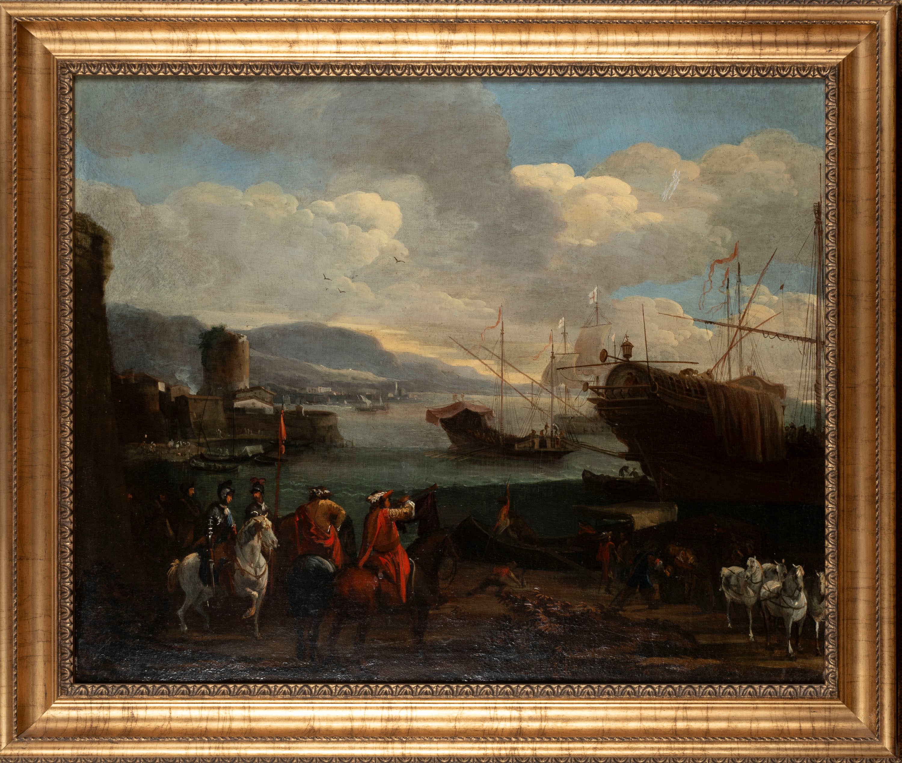 Scuola Dell'italia Centrale, Secolo XVII - Marina con Cavalieri sulla Riva