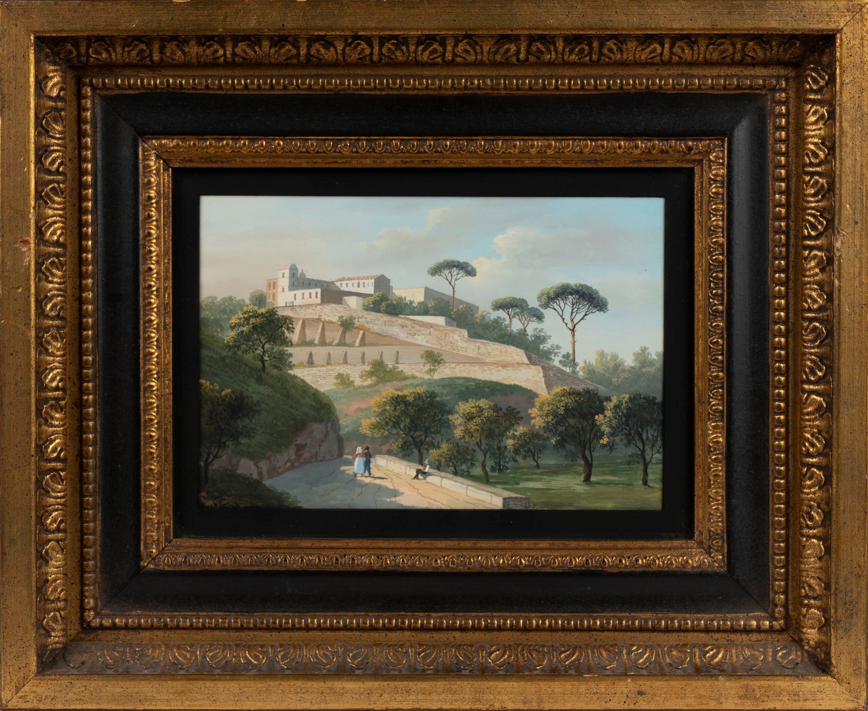 Coppia di Gouaches con Vedute Napoletane