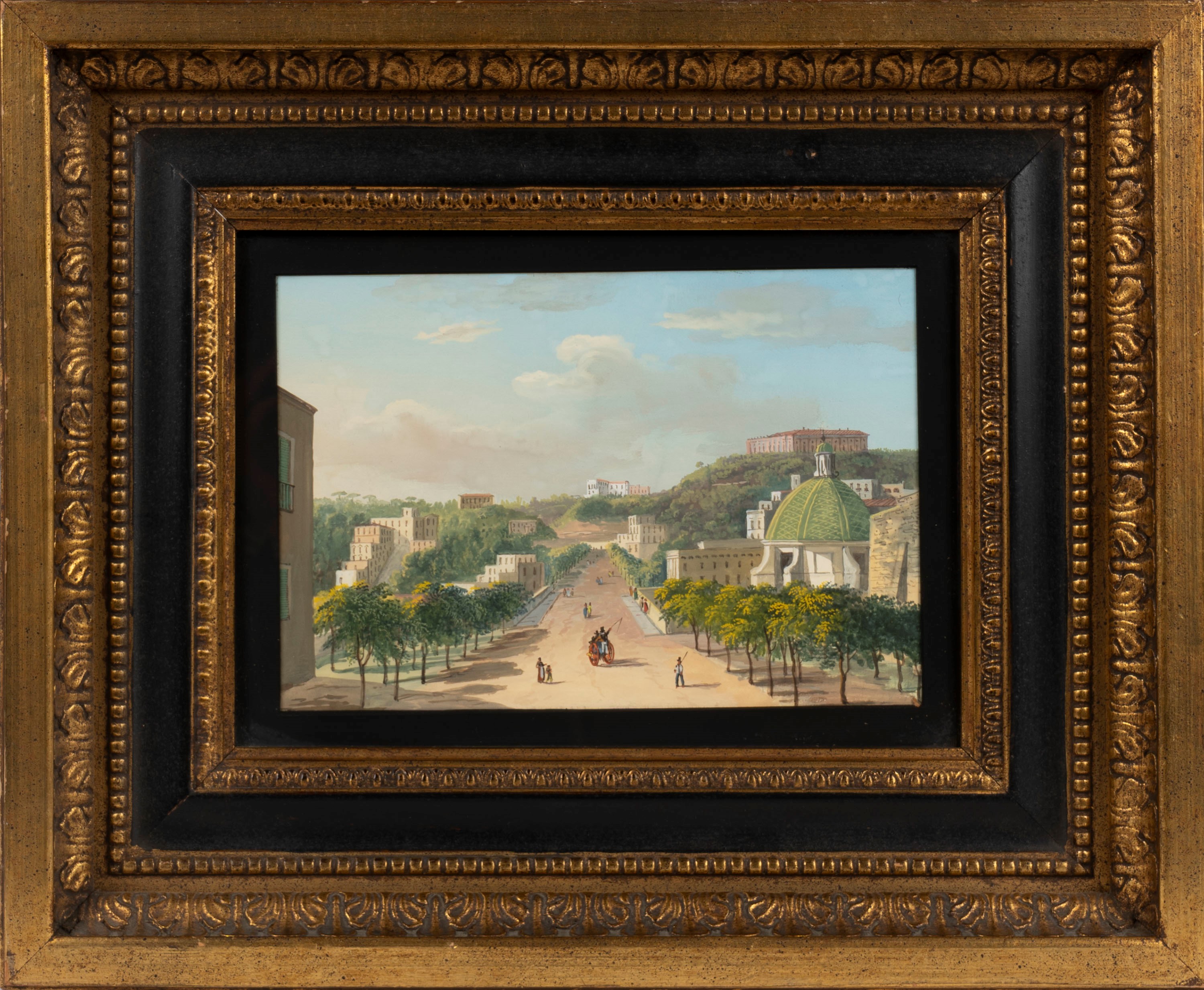 Coppia di Gouaches con Vedute Napoletane