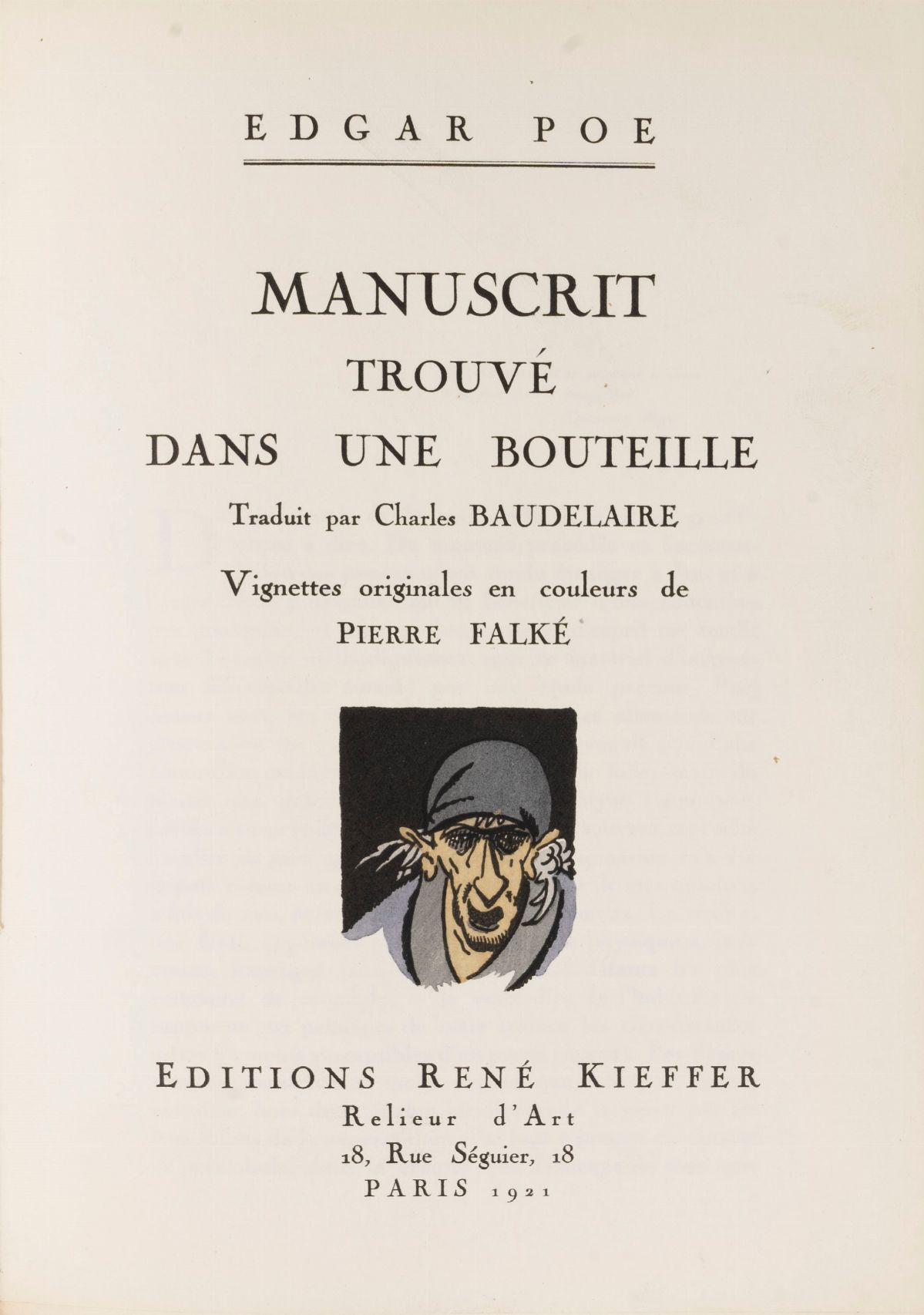 Manuscrit Trouvé Dans Une Bouteille. Traduit Par Charles Baudelaire. Vignettes Originales En Coul...