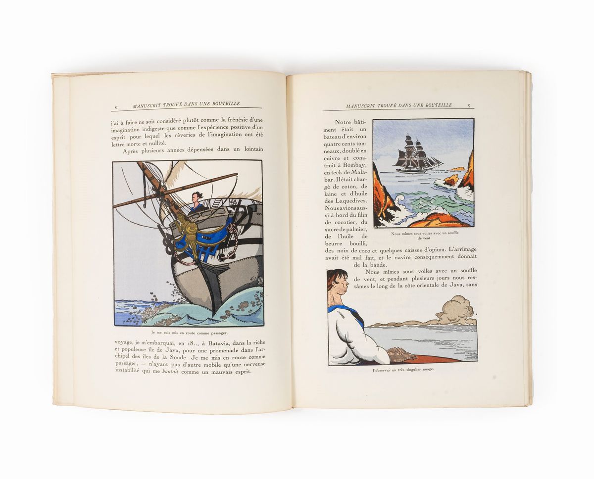 Manuscrit Trouvé Dans Une Bouteille. Traduit Par Charles Baudelaire. Vignettes Originales En Coul...