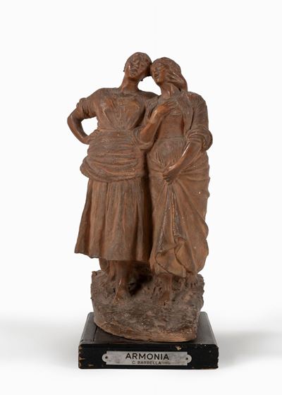 Armonia - scultura in terracotta su base in legno, 1877