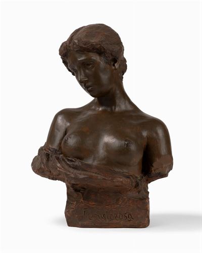 Pensierosa, scultura in terracotta